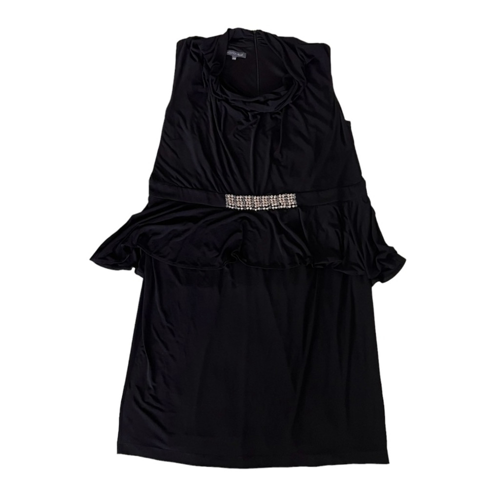 Addition Elle Sleeveless Peplum Two Piece Illusion Midi Dress